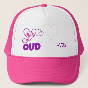 Love Oud Pink Purple Butterfly Heart Trucker Hat