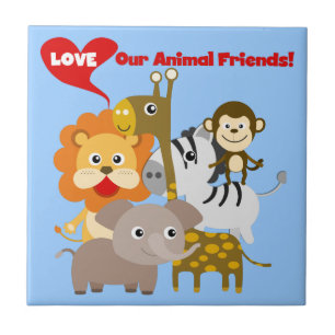 Love Our Animal Friends Ceramic Tile