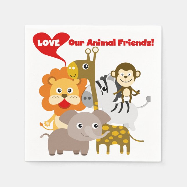 Love Our Animal Friends Napkin (Front)