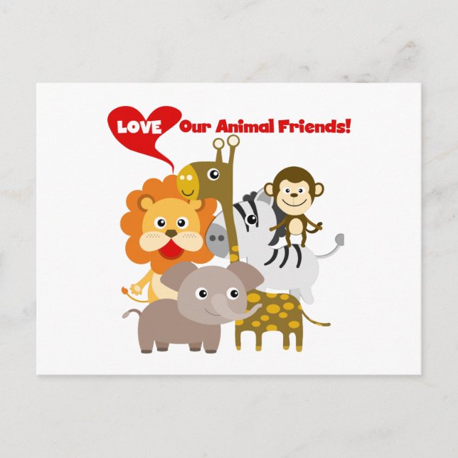 Love Our Animal Friends Postcard (Front)