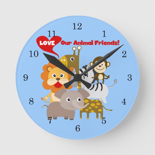 Love Our Animal Friends Round Clock (Front)