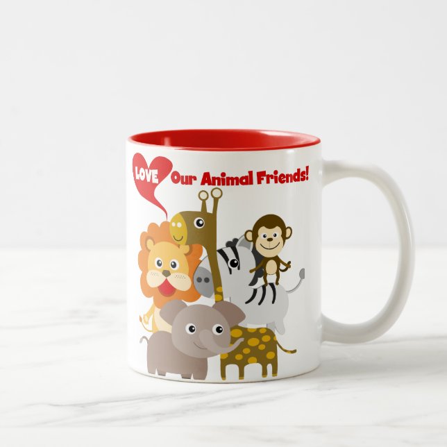 Love Our Animal Friends Two-Tone Coffee Mug (Right)