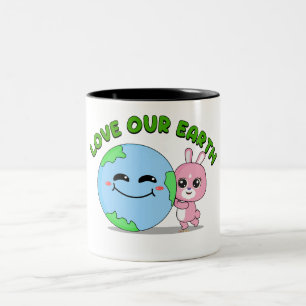 Love Our Earth: Animal Frienz for Kids Two-Tone Coffee Mug