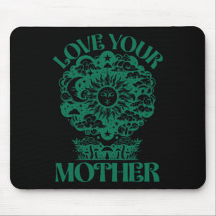 Love Our Mother Earth Day Celestial Sun Moon Astro Mouse Pad