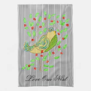 Love Our Nest Black Pinstripe Designer Towel