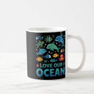 Love our ocean - sea animals marine life coffee mug