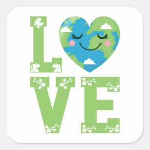 Love our planet mother Earth day Square Sticker
