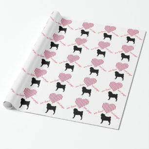 love our pugs wrapping paper