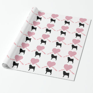 love our pugs wrapping paper