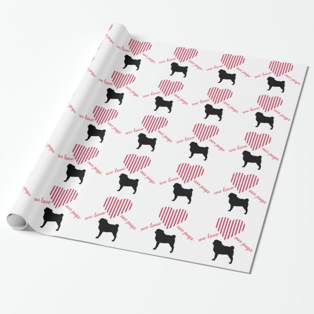 love our pugs wrapping paper (Unrolled)