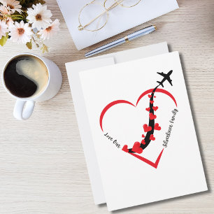 Love Our Silverliner Family Aeroplane Hearts Simpl Holiday Card