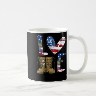Love Our Veterans Day Proud Military American Flag Coffee Mug