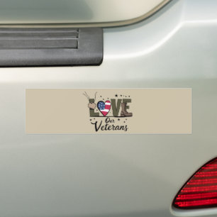 Love Our Veterans Day Proud Military Veteran Day  Bumper Sticker