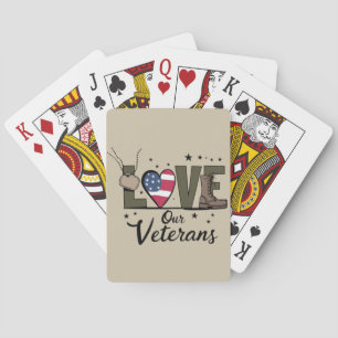 Love Our Veterans Day Proud Military Veteran Day Playing Cards