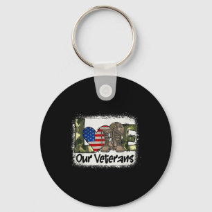 Love Our Veterans Us Military Veteran Day Mens Wom Key Ring