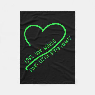 Love Our World Climate Change Environmental Protec Fleece Blanket