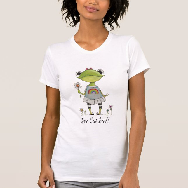 Love Out Loud - Rainbow Pride Frog T-shirt (Front)