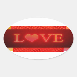 Love Oval Sticker