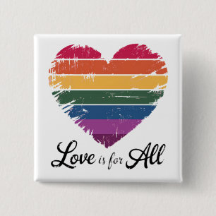 Love over hate Gay pride and rights support 15 Cm Square Badge