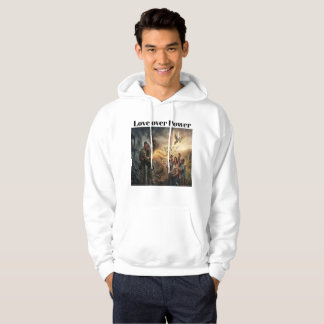 Love Over Power - Inspirational World Peace Graphi Hoodie