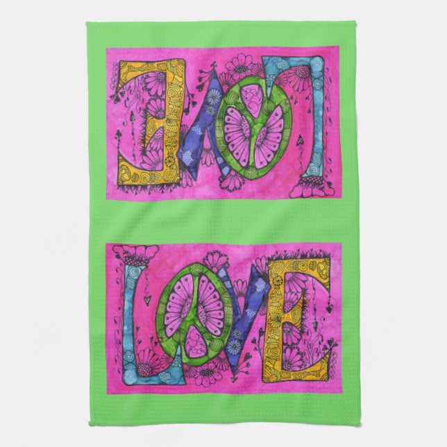 Love Over Stove Kitchen Towel (Vertical)