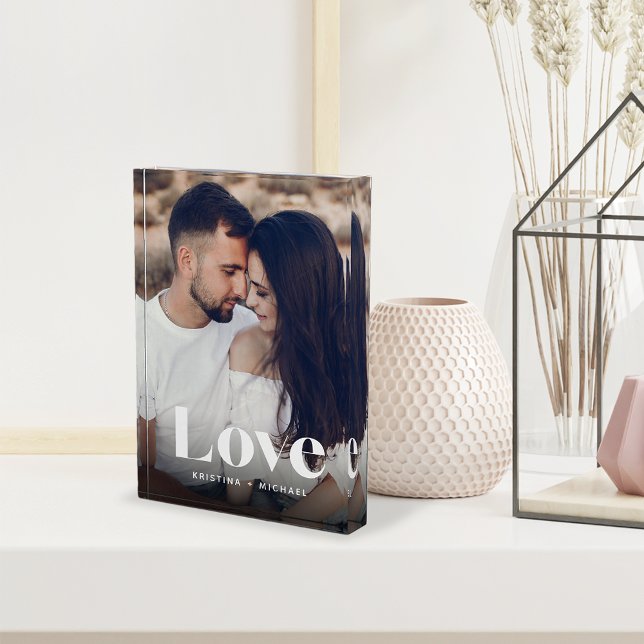 Love Overlay Personalised Couples Photo Block (Creator Uploaded)