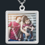 Love Overlay Photo Silver Plated Necklace<br><div class="desc">Elegant and simple personalised photo design perfect for mother's day,  as a wedding or anniversary gift,  graduation gift,  etc.</div>