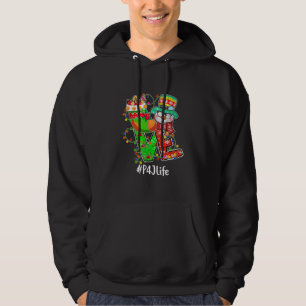 LOVE P4J Life Snowman Santa Hat Christmas Light T- Hoodie