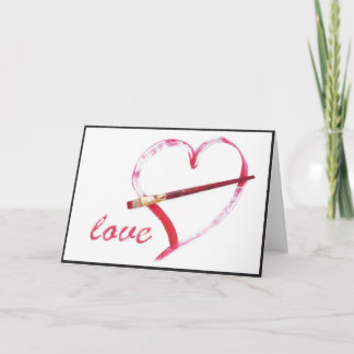 Love Paint Brush Blank Greeting Card