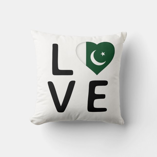 Love - Pakistan Flag Cushion (Front)