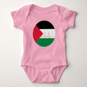 Love Palestine Heart Pulse فلسطين   Free Palestine Baby Bodysuit