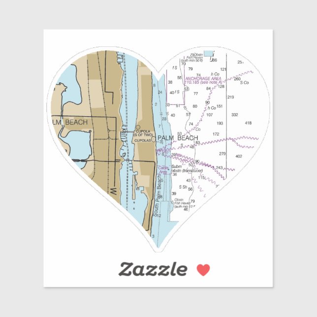 Love Palm Beach Florida Nautical Chart (Sheet)