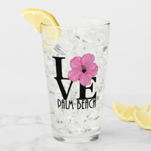 LOVE Palm Beach Pink Glass