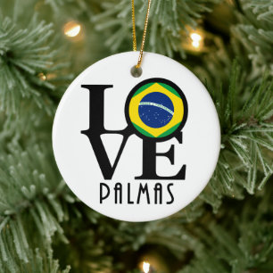 LOVE Palmas Ceramic Ornament
