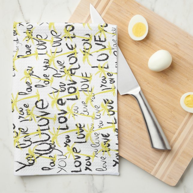 Love Palms Summer  Tea Towel (Quarter Fold)