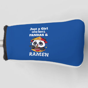 Love Pandas and Ramen (white text) Golf Head Cover