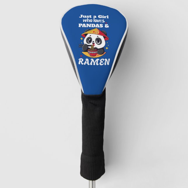 Love Pandas and Ramen (white text) Golf Head Cover (Front)