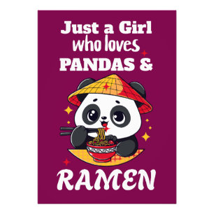 Love Pandas and Ramen (white text) Photo Print