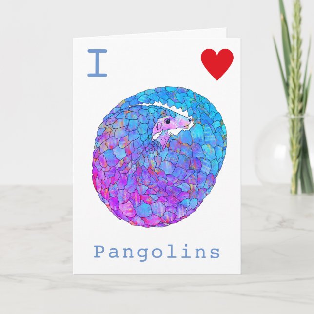 Love Pangolin Endangered Animal Rights Psychedelic Card (Front)