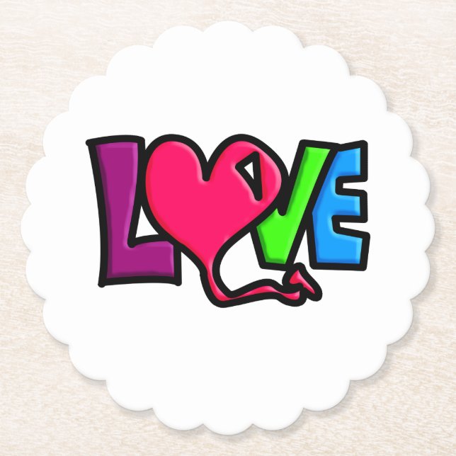 Love   paper coaster (Front)