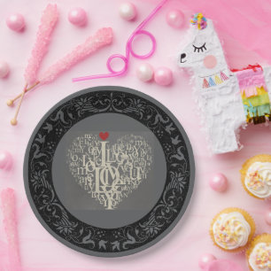 Love Paper Plate
