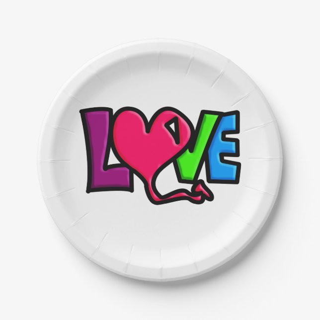Love Paper Plate (Front)