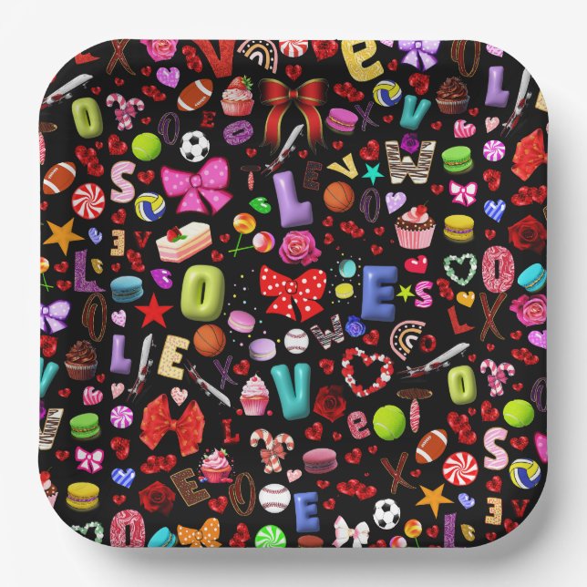 Love Paper Plate (Front)