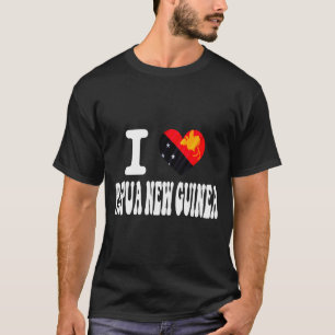 Love Papua NEW Guinea Heart Flag Retro Travel T-Shirt