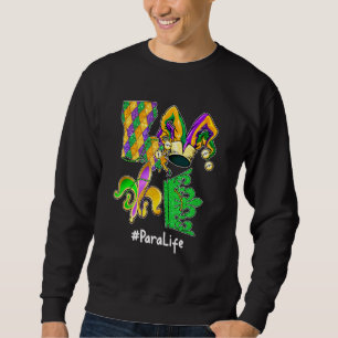 Love Para Life Mardi Gras Party Mask Parade Costum Sweatshirt