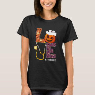 Love Paramedic Nurse Life Nurse Halloween Pumpkin  T-Shirt