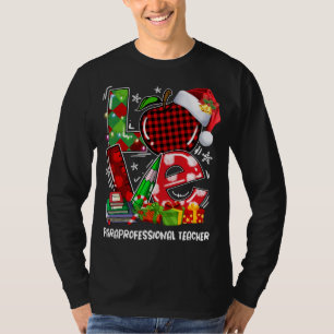 Love Paraprofessional Teacher Christmas Lights San T-Shirt