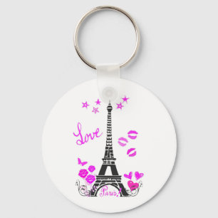 LOVE PARIS EIFFEL TOWER PRINT KEY RING