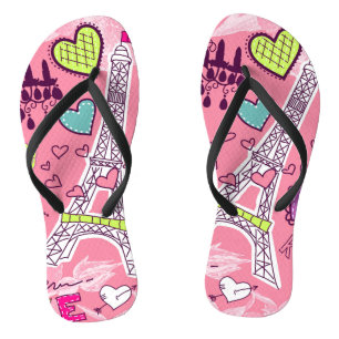 Love Paris France Pink Thongs