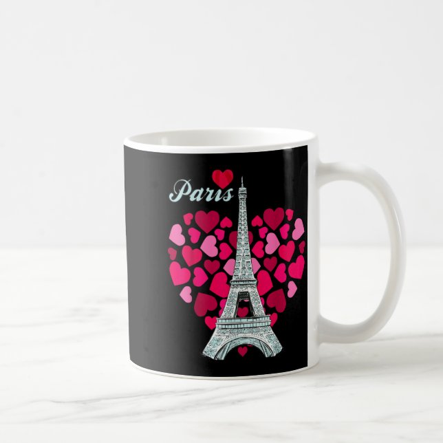 Love Paris Heart Eiffel Tower Souvenir France Fren Coffee Mug (Right)